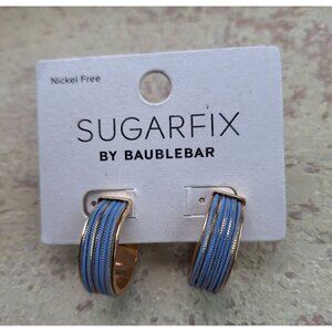 NEW Sugarfix By Baublebar Gold-Tone Hoop Earrings Nickel Free Purple & Gold